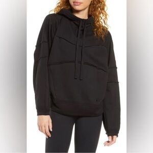 ALO Yoga Black Hooded Pullover Sweatshirt